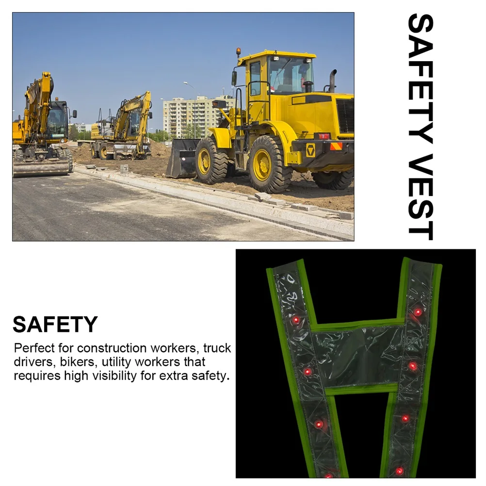 

LED Light Safety Vest Elastic Reflective Strap Adjustable Belt Night Running Hiking Cycling Reflective Safety Gear