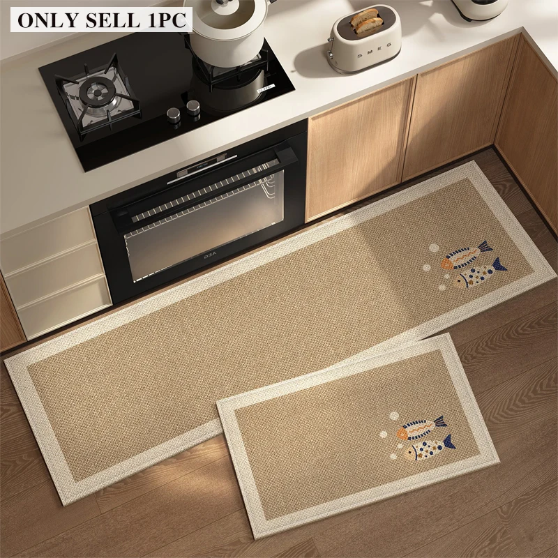 Kitchen Rug Long Strip Carpet Stain-resistant Wear-resistant Dirt-resistant Floor Mat Fish Pattern Rugs Home Decoration Mats 양탄자