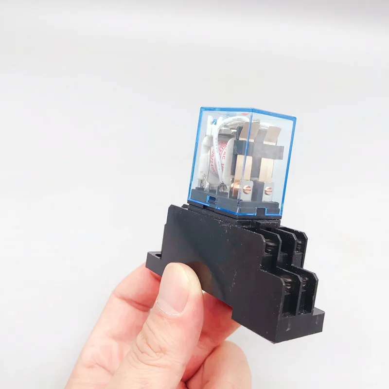 1PCS,LY2NJ,HH62P,Small Electromagnetic Intermediate Relay,AC10A/250V,8PIN,Coil,DPDT,With Socket Base,DC12/24V,AC110/220V,2NO-2NC