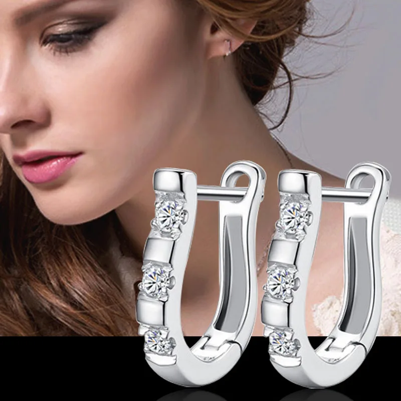 Korean Fashion Round Crystal Earrings For Women Jewelry 2024 Trending New Luxury Women's Zircon Hoop Earrings Accessories Z75