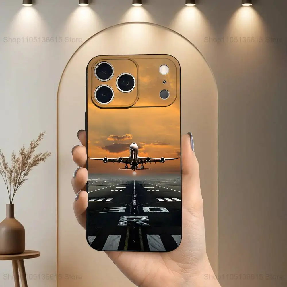Чехол для телефона Plane Art Airplane для iPhone 17,16,15,14,13,12,11 Plus, Pro Max, XS, XR, SE, Mini,8,7, мягкий силиконовый черный чехол