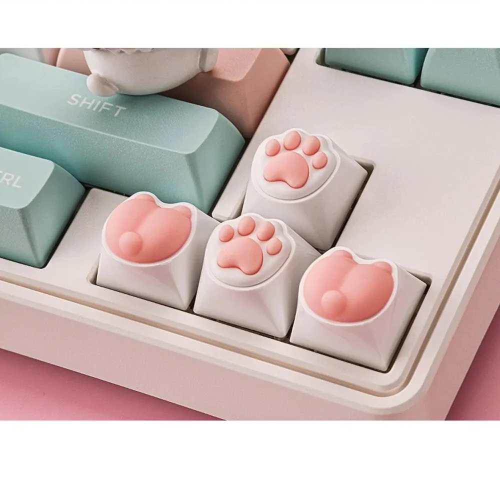 Cat Paw Keycaps Resin No Backlit OEM Key Caps For Cherry MX  Cross Switch Mechanical Gaming Keyboard