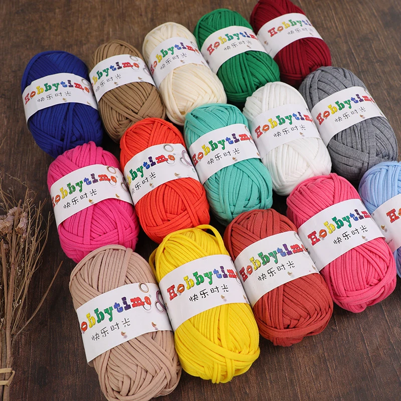 100g Knitting T Shirt Przędza Gruba Miękka Szydełkowa Przędza Ręcznie Tkana Torebka Koc Dywan Dzianina Bawełniana Przędza DIY Rękodzieło