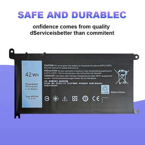 Imagen 2 del producto WDX0R batería del ordenador portátil para DELL Inspiron 13 5368 5378 14 7460 7472 15 7560 5538 5567 5568 P61F 5468 P61F 36 meses de garantía gratis
