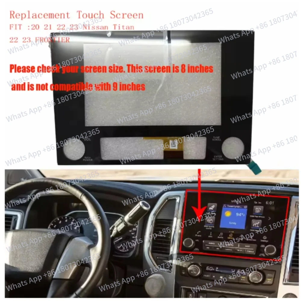 8 Inch 60 Pins Touch Screen Panel Digitizer Lens Sensor For  Car Radio LA080WVB(SL)(02) LCD Multimedia Navigation