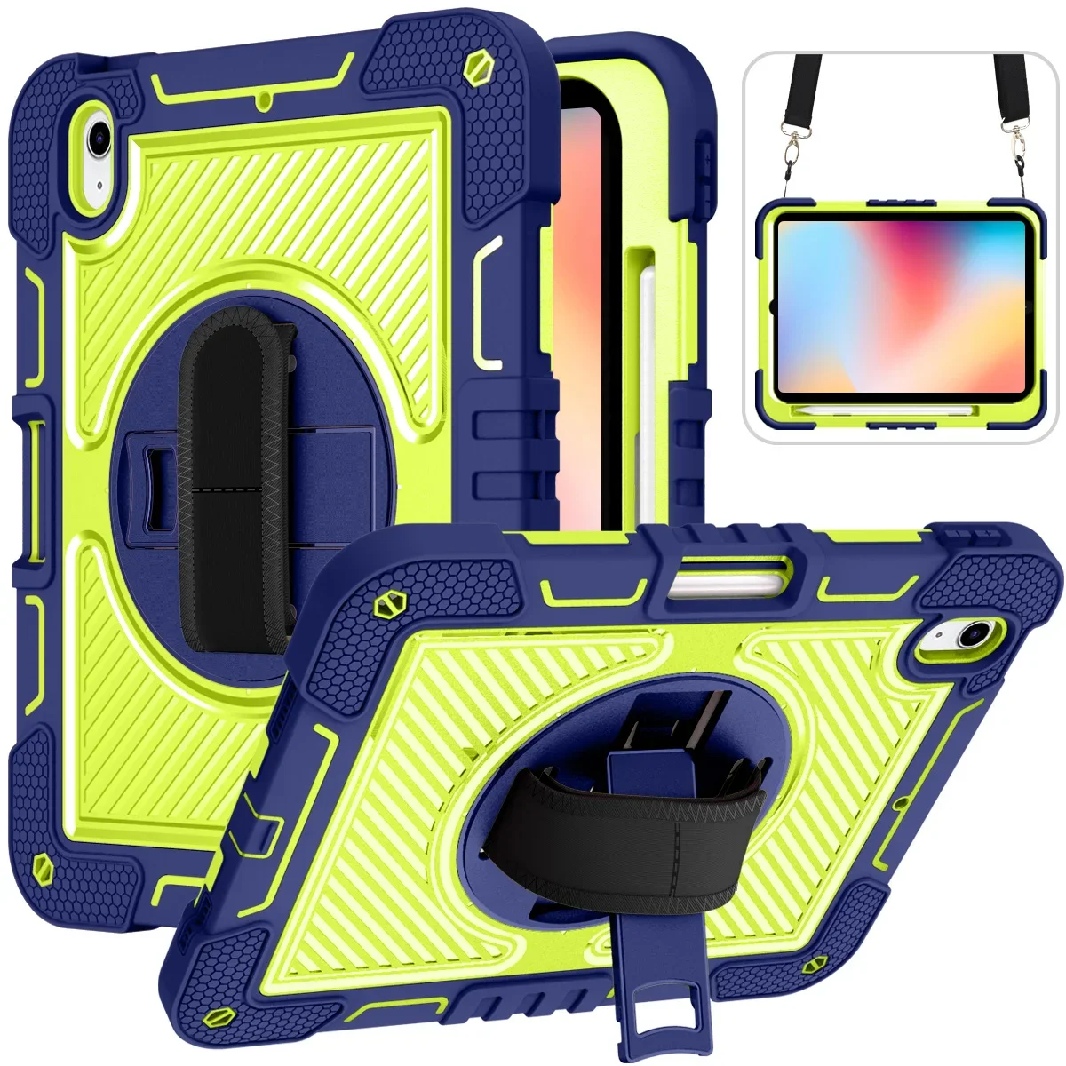 Funda para tableta Samsung Galaxy Tab A9 Plus, S9 FE, S8 PLUS, A7 Lite, S6, P610, A8, X200, X205, correa de mano con rotación de 360 grados y soporte