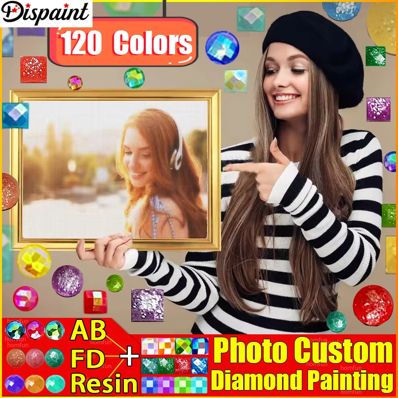 Dispaint 120 Colors Resin + Fairy Dust + AB Drill Photo Custom Diamond Painting DIY Mosaic Diamond Embroidery Sale
