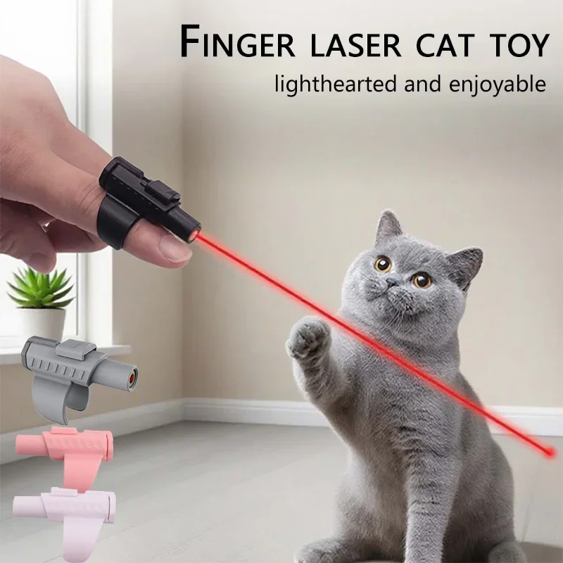 Mini Brinquedo a Laser para Gatos com Design de Dedo, Ponteiro Laser para Treinamento de Animais de Estimação, Brinquedos para Interagir e Diversão Sem Fim