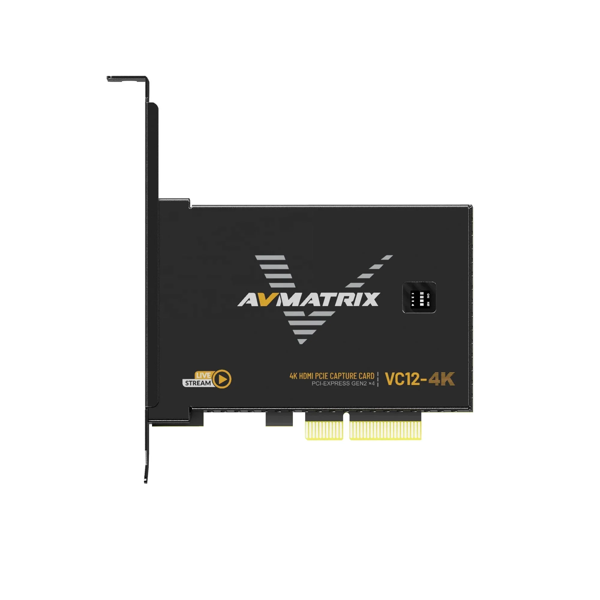 AVMATRIX VC12-4K OBS Video Recorder 4K 60fps PCIe Capture Card for Multiple Live Streaming Broadcast Scenarios
