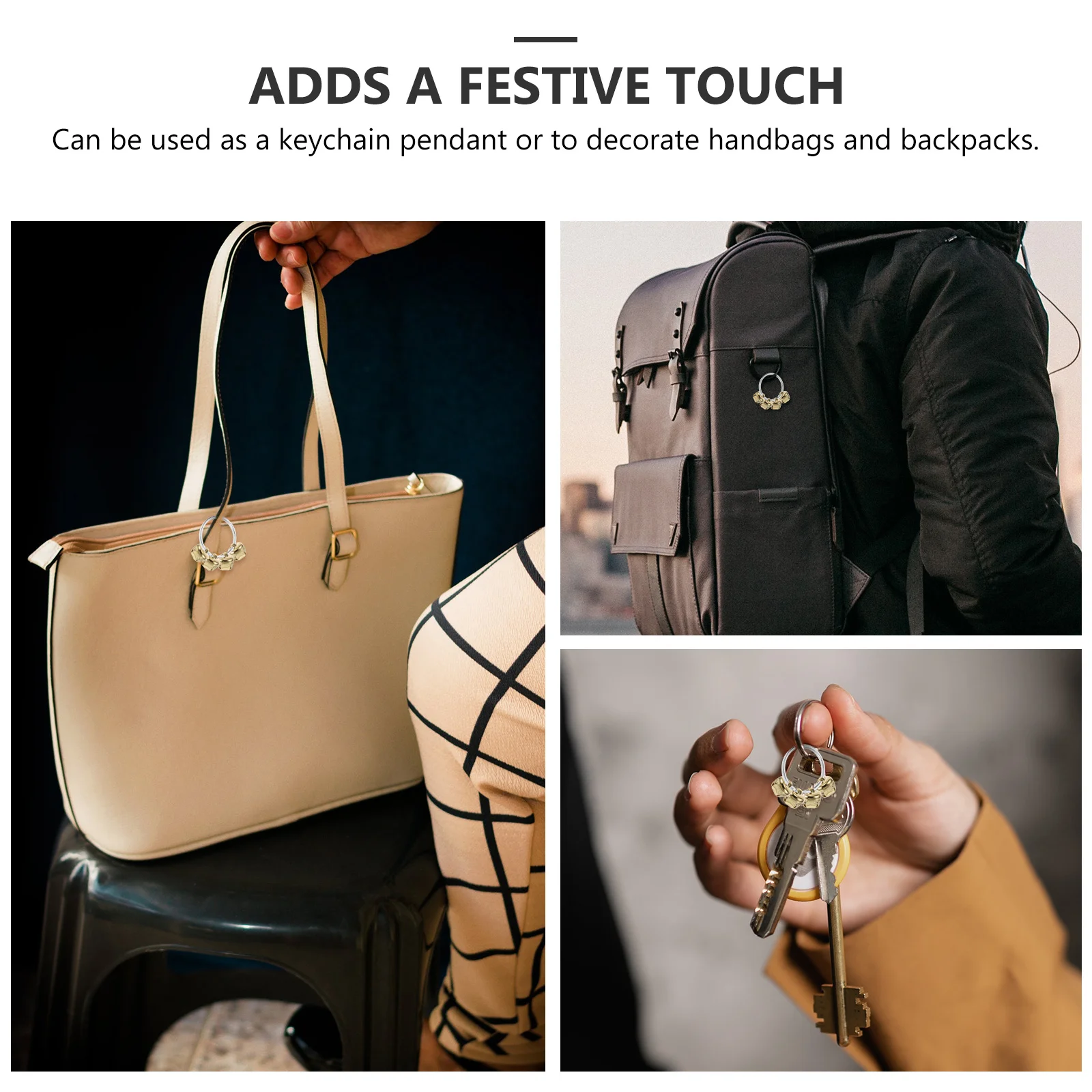 24Pcs Silver Mini Jingle Bells Metal Small Bells Loud Christmas Craft DIY Jewelry Ornament Wreath Decoration Sleigh Sound