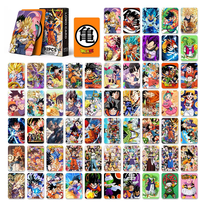 92PCS Anime Dragon Ball Collection Cards Stickers Classic Kids Toys Cartoon Fashion Souvenir Card Kids Creative Toys Gifts