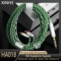 XINHS 8 núcleos cristal único chapado en cobre plata 0,78mm 2 pines QDC MMCX TFZ 4,4 2,5 Cable de actualización de auriculares de equilibrio para KZ TRN
