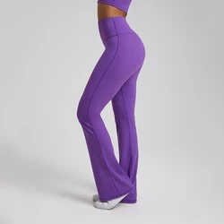 Legging évasé taille haute pour femmes, pantalon évasé de Yoga, collant de Sport, sans couture avant