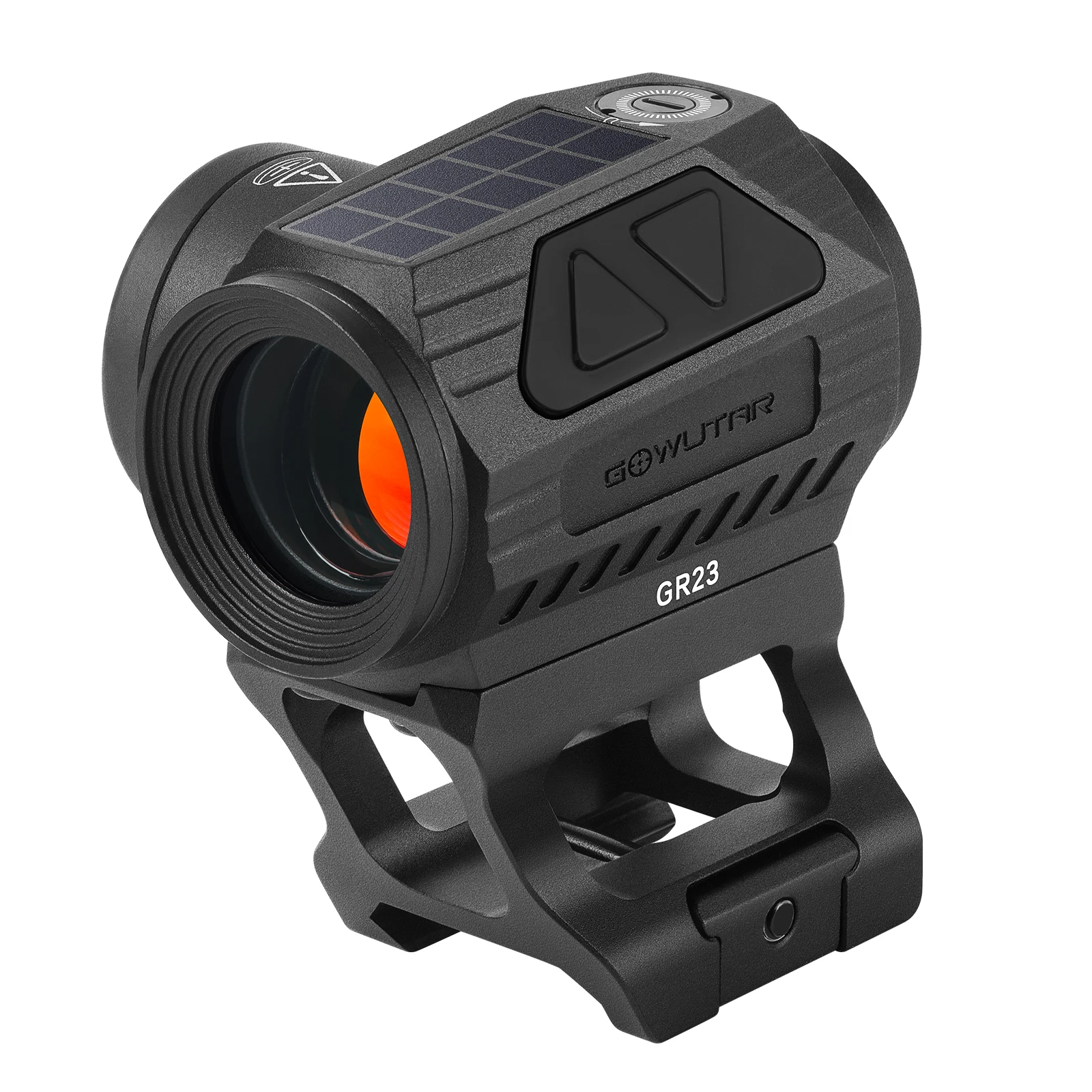GOWUTAR GR23 Solar Aimpoint Red Dot Sight 3 MOA Shake Awake Aluminum Optical Rifle Scope with Witness Riser for Picatinny Rails