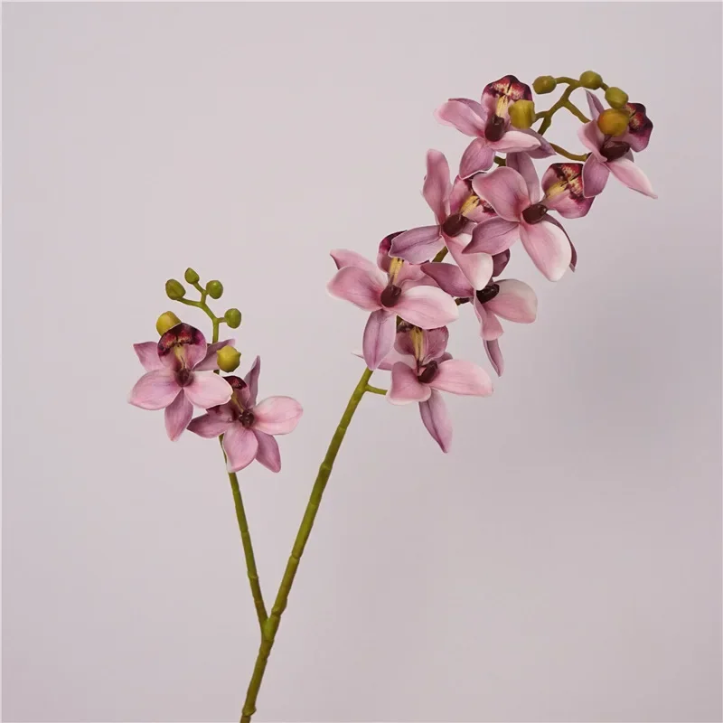 4Pcs/lot Artificial PU 2forks Real Touch Orchid Wedding Flower Arrangement Home Room Decoration Party Event Floral Phalaenopsis