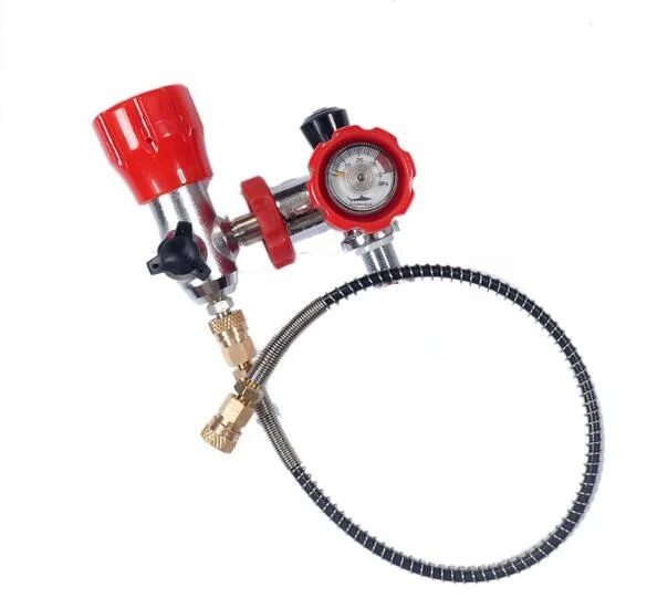 300bar Scuba Filling Bottles Red M18*1.5 Connect Valve Station