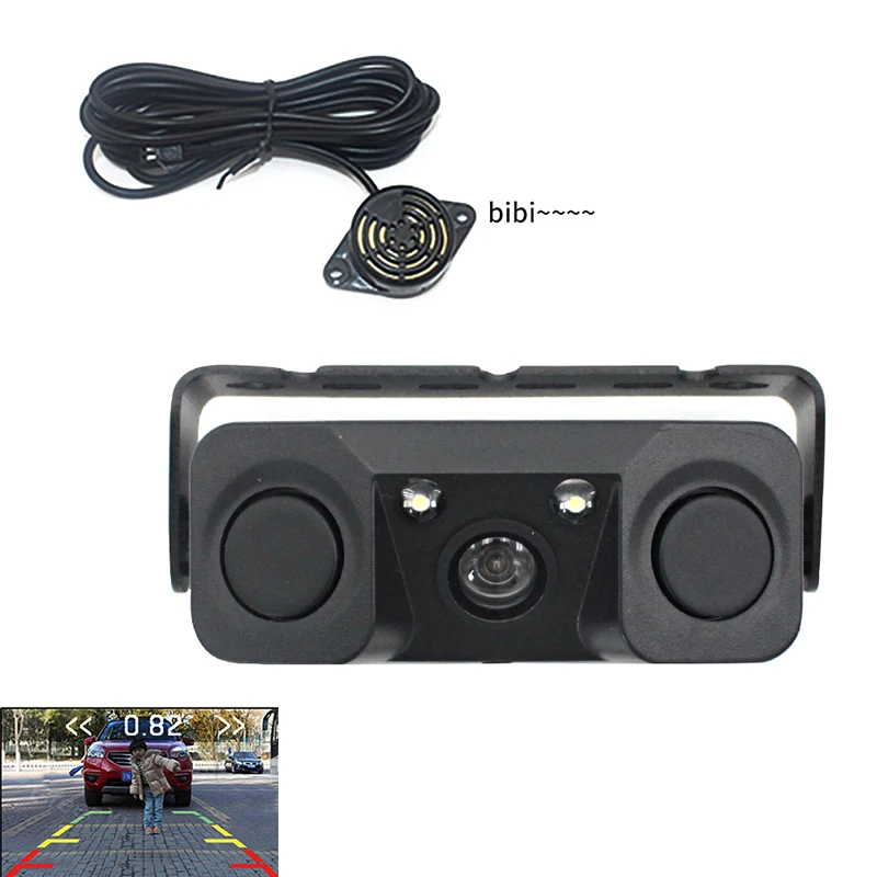 3In1 Car Night Vision Rear View Camera Parking Sensor with Transmitter Receiver