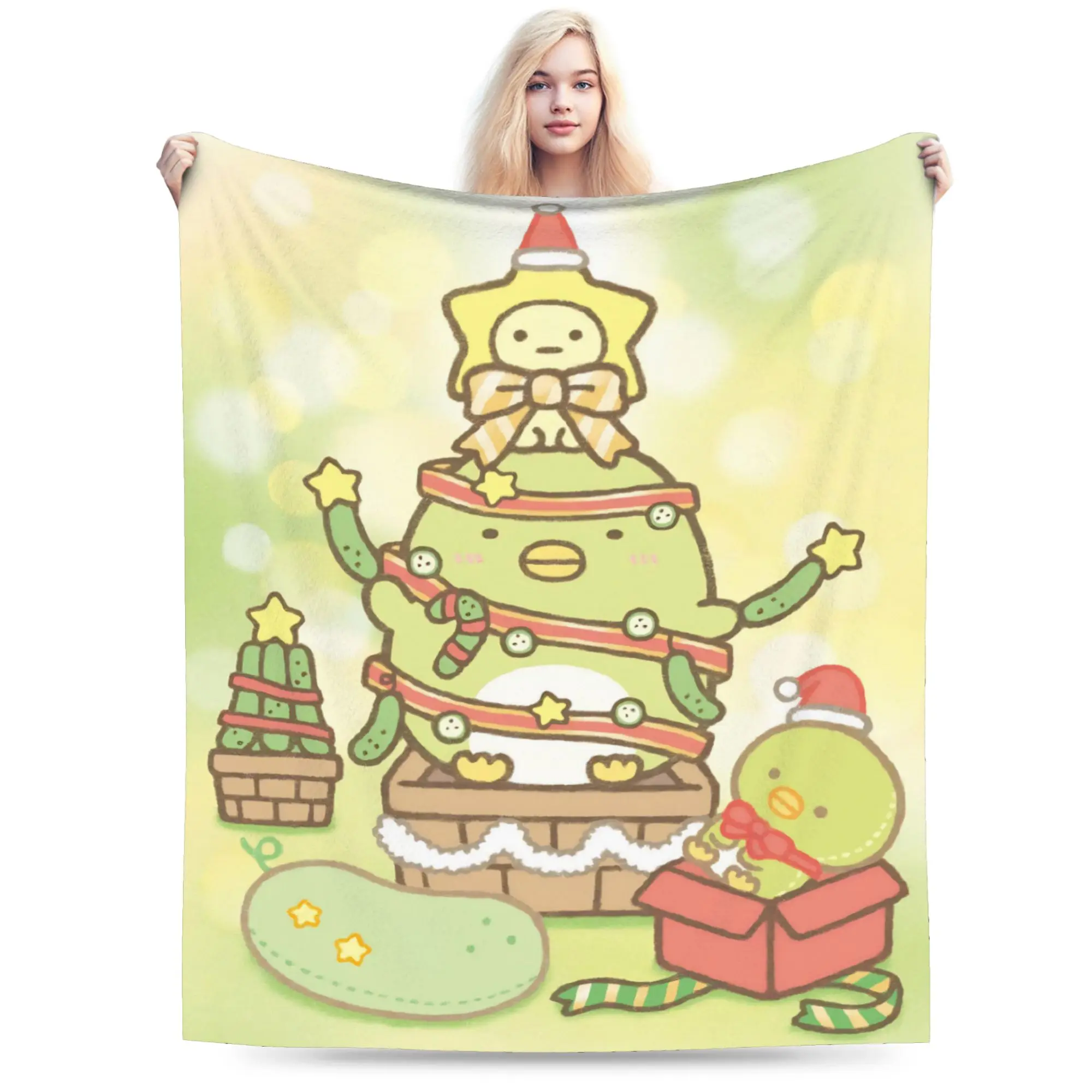 Kawaii Sumikkos Gurashis Blanket Flannel Spring Autumn  Multi-function Super Warm Throw Blanket for Sofa Travel Bedspread