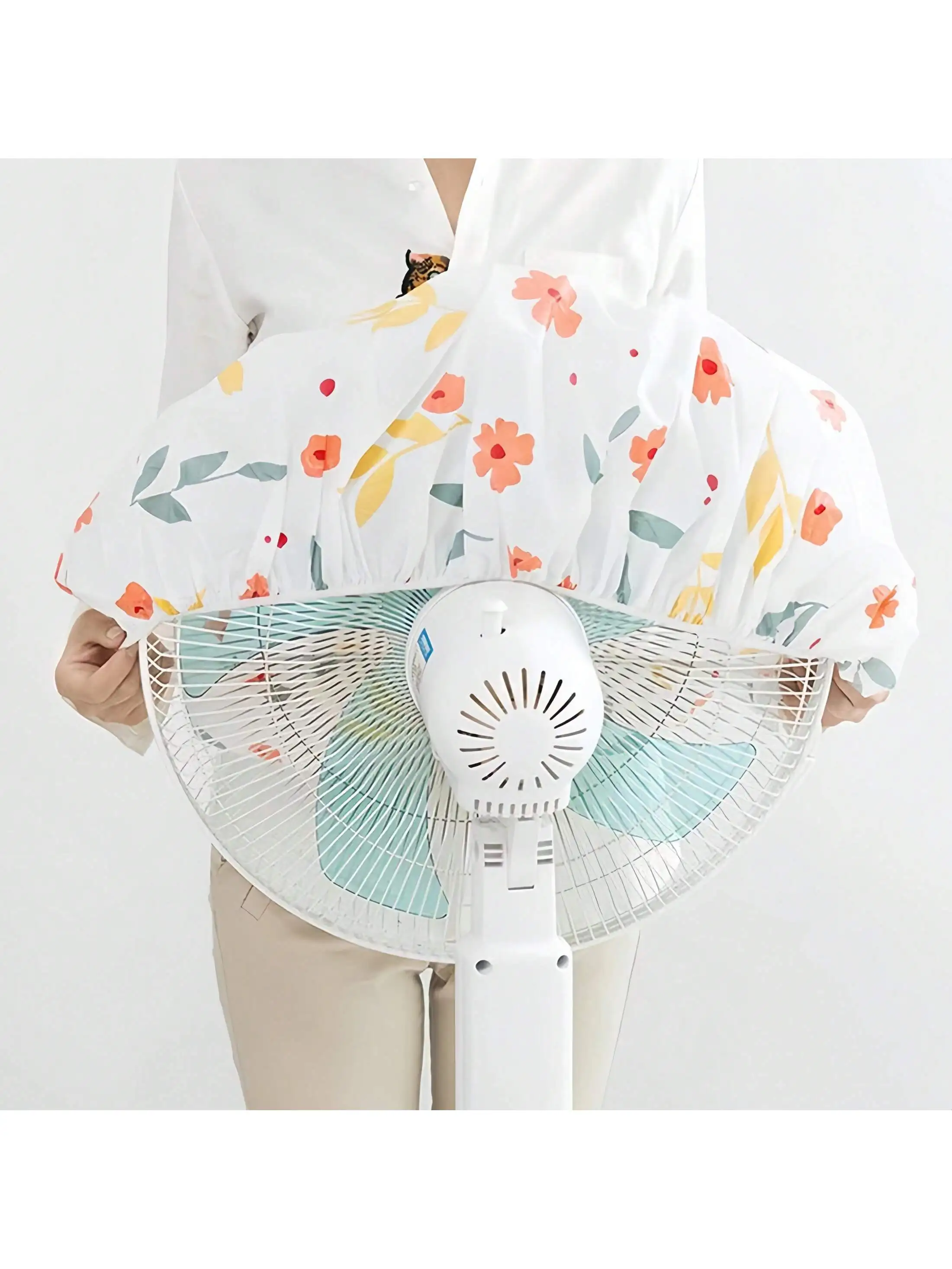 2-Pack Fan Dust Cover, Universal Full Cover Round Standing Fan Protector, Suitable for Schools, Offices, Homes, Travel, Storage