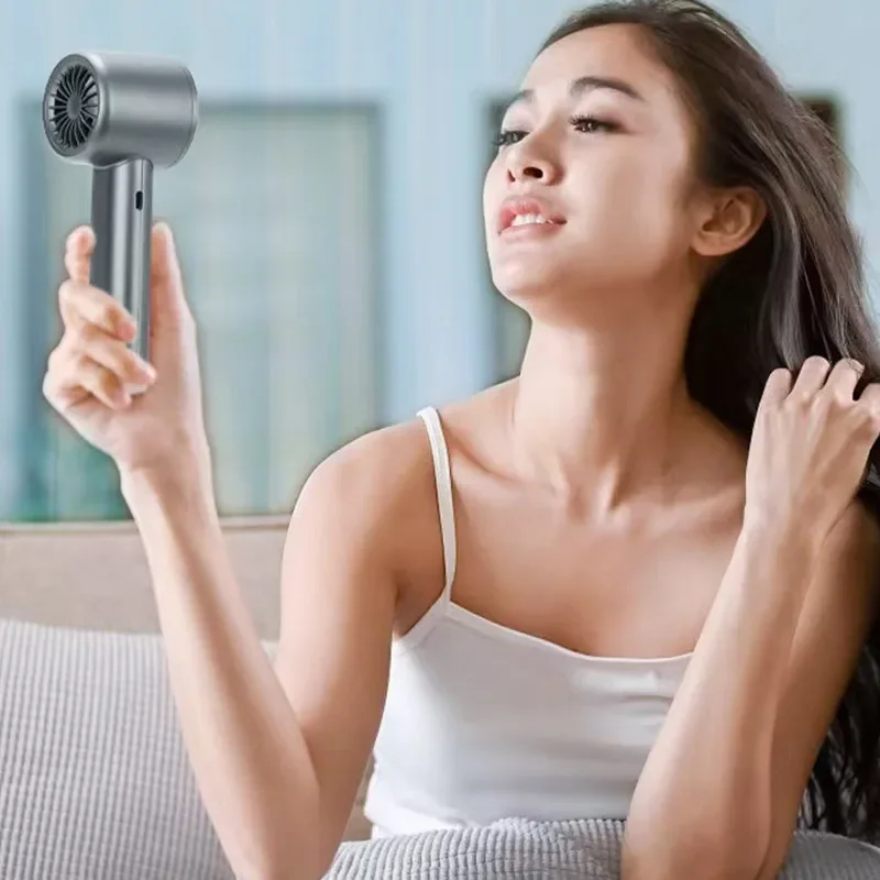 New Mini Handheld Fan 120 Speed Portable Desktop Fans Instant Cooling With Ice Mode USB Rechargeable Stylish Fan for Women