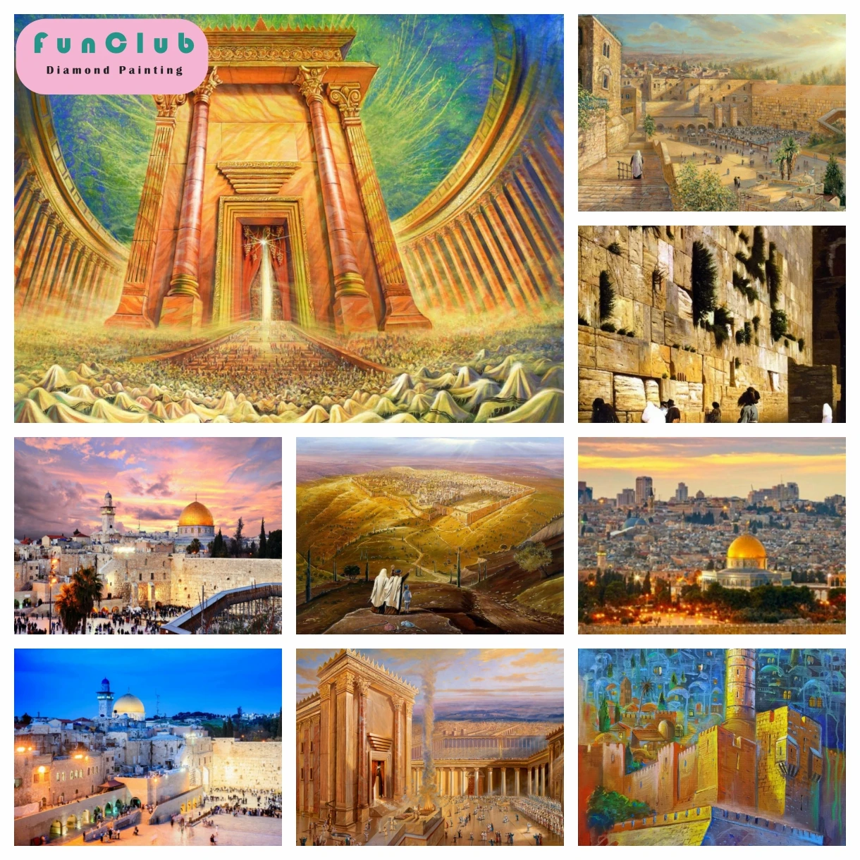 

Скрытие стены Иерусалим Алмазная картина 5D Полный комплект сверл Вышивка крестиком Алмазная мозаика Еврейское христианство Домашний декор DIY Подарок