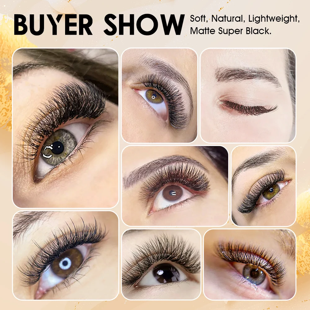 MASSCAKU W Design Volmue Premade Fans Eyelash 3D 4D 5D 6D 7D 8D 10D C/D Curl Natural Soft Light Full Dense Eyelashes Extension