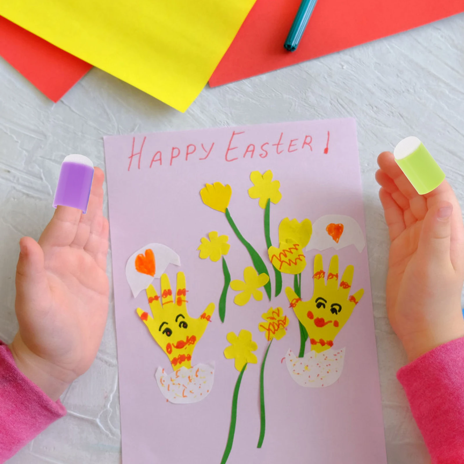 

24Pcs Finger Sponge Painting Soft Sponges for Adults DIY Craft Drawing Painting Supplies Reusable Comfortable Applicators