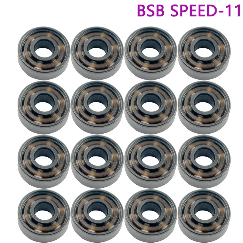 16pcs/lot SKATING CERAMIC Bearing BSB SPEED-11 Radial Ball Bearings High Speed For Skating Scooter Shoes Accessories