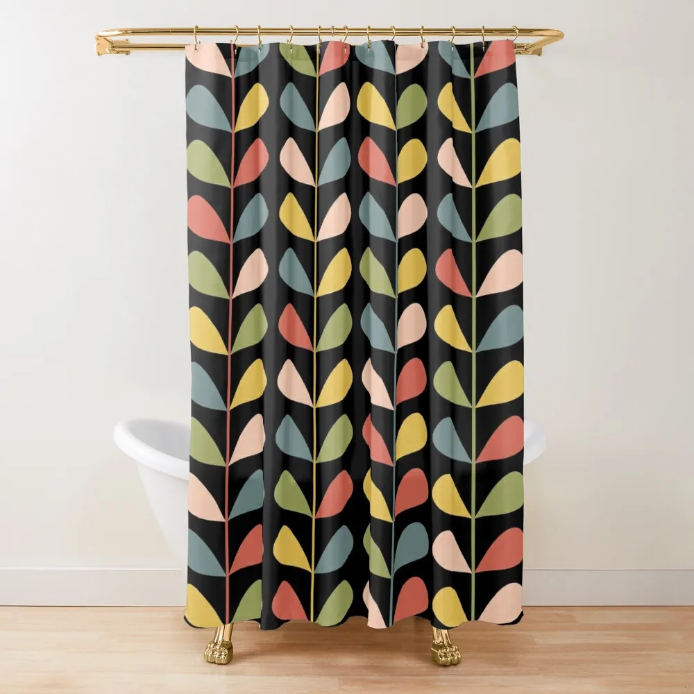 

Mid century leaves II Shower Curtain Cute Shower Anime Bathroom Bathroom Box Curtain