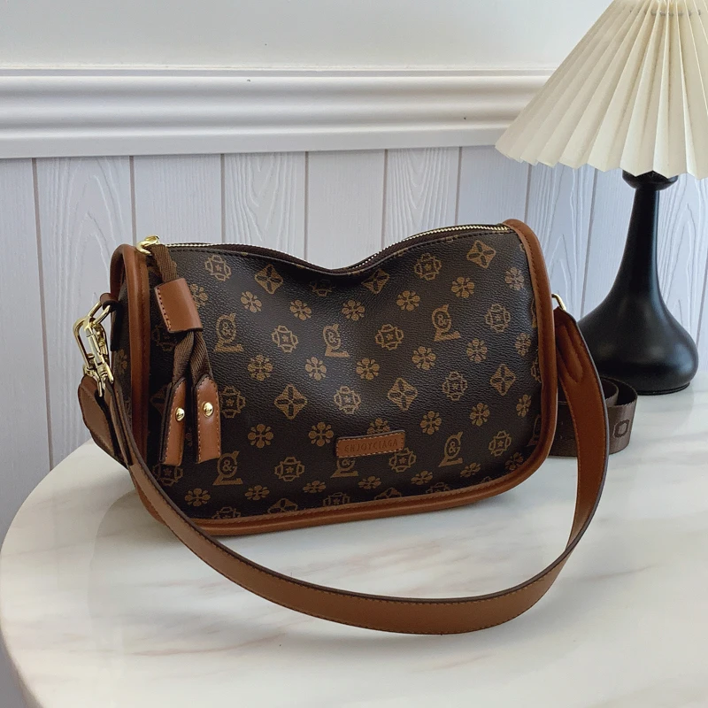 

Classic Leather Crossbody Bag For Ladies Women's Shoulder Strap Handbag Luxury Designer Elegant Messenger Tote Popular Fashion