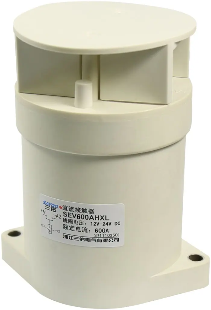 SAYOON SEV600A 24VDC 600A Load 5-1000VDC Standard Type 1NO Or 1NC Contact For HV Power Supply System High Voltage DC Contactor