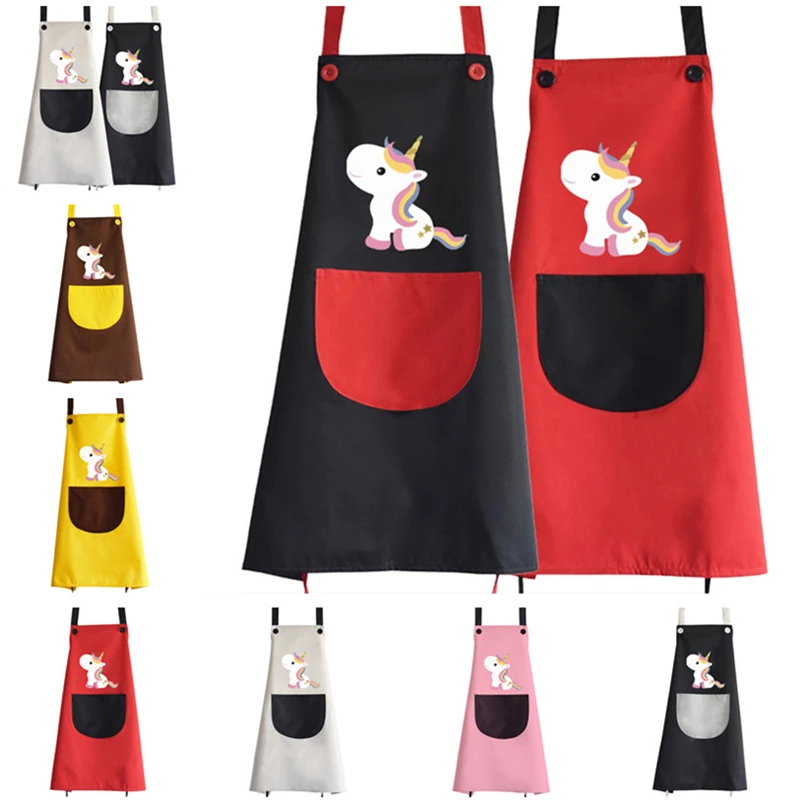 

68x74cm Cartoon Ins Unicorn Printed Waterproof Oil-proof Apron Home Kitchen Cooking Cleaning Tool