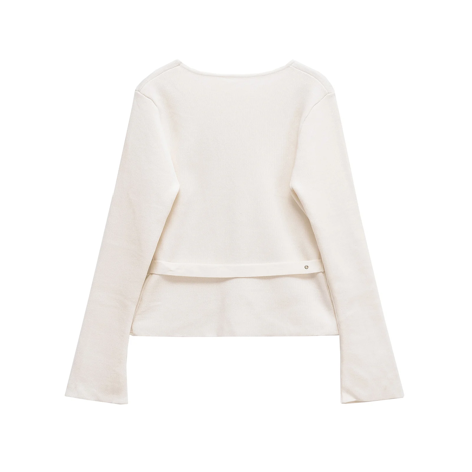 KONDALA Chic Elegant Beige Knitted Woman Sweaters Fashion 2025 V-Neck Slim Knitwear Streetwear Sashes Sheath Knit Mujer Outwear