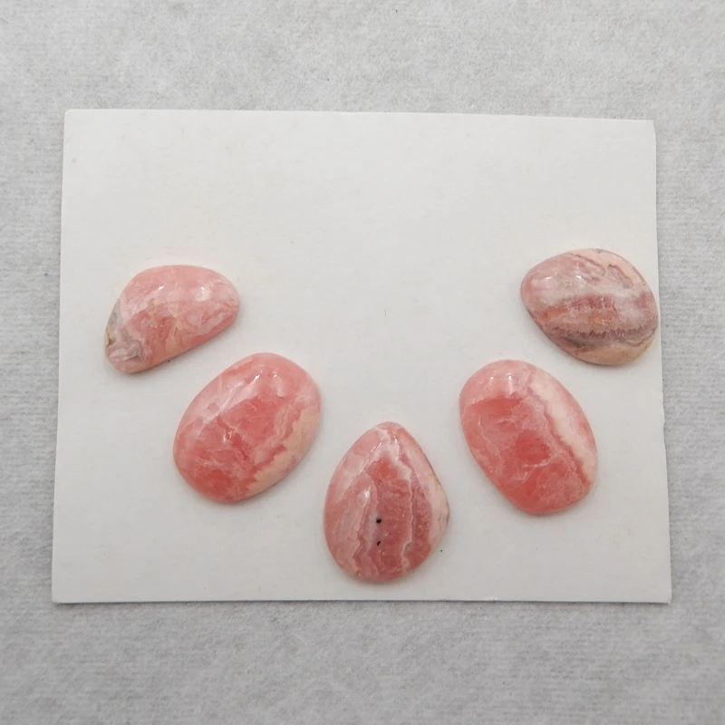 

5PCS Of Natural Cabochons Argentina Rhodochrosite Gemstone Jewelry DIY Marking Bracelet Necklace Accessories16x11x4/18x13x4mm8g