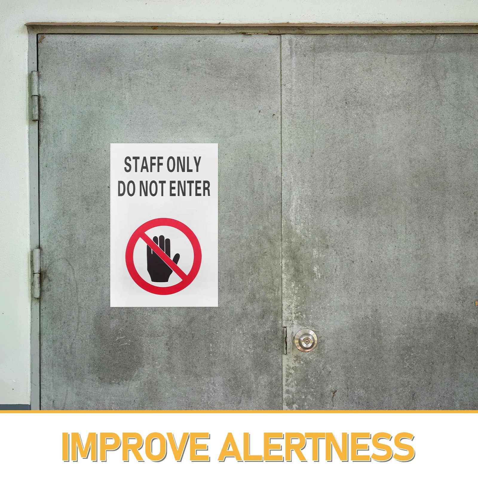 2Pcs Security Caution Do Not Enter Warning Sign Self Adhesive Decal Access Control Private Property No Trespassing