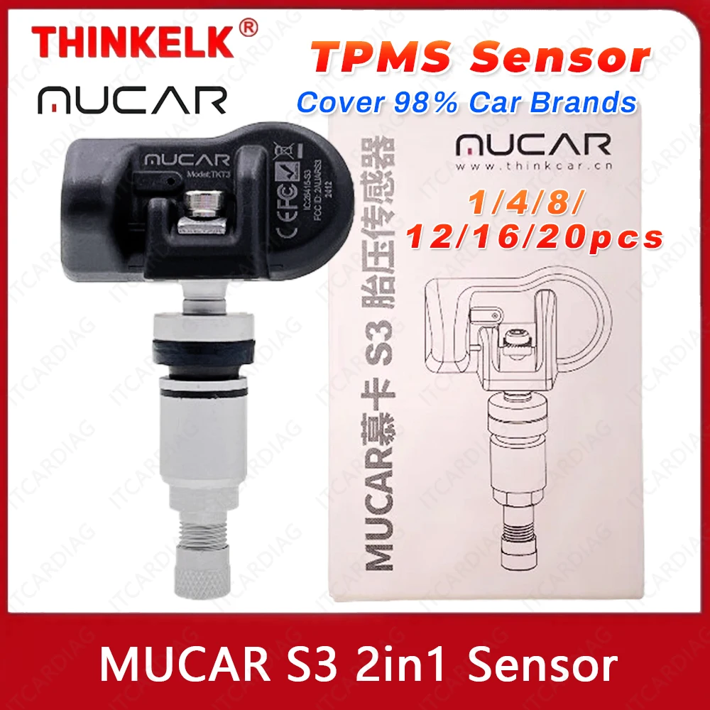 

1/4/ 8/12/16/20pcs MUCAR S3 2in1 Sensor TPMS 315MHz 433MHz S3 Automotive Mechanical Workshop Tools TPMS Program PK THINKCAR S3