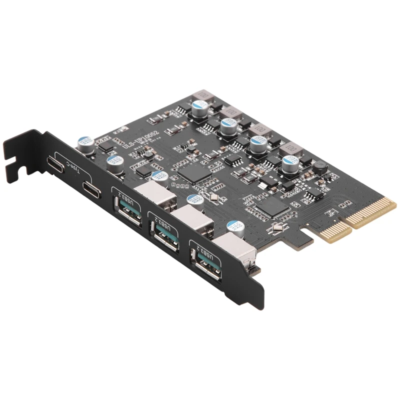 PCIe to USB 3.2 Gen 2 Card with 10Gbps Bandwidth 5-Port (3X USB-A -2X USB-C) Converter PCIE Splitter for Windows 10/8