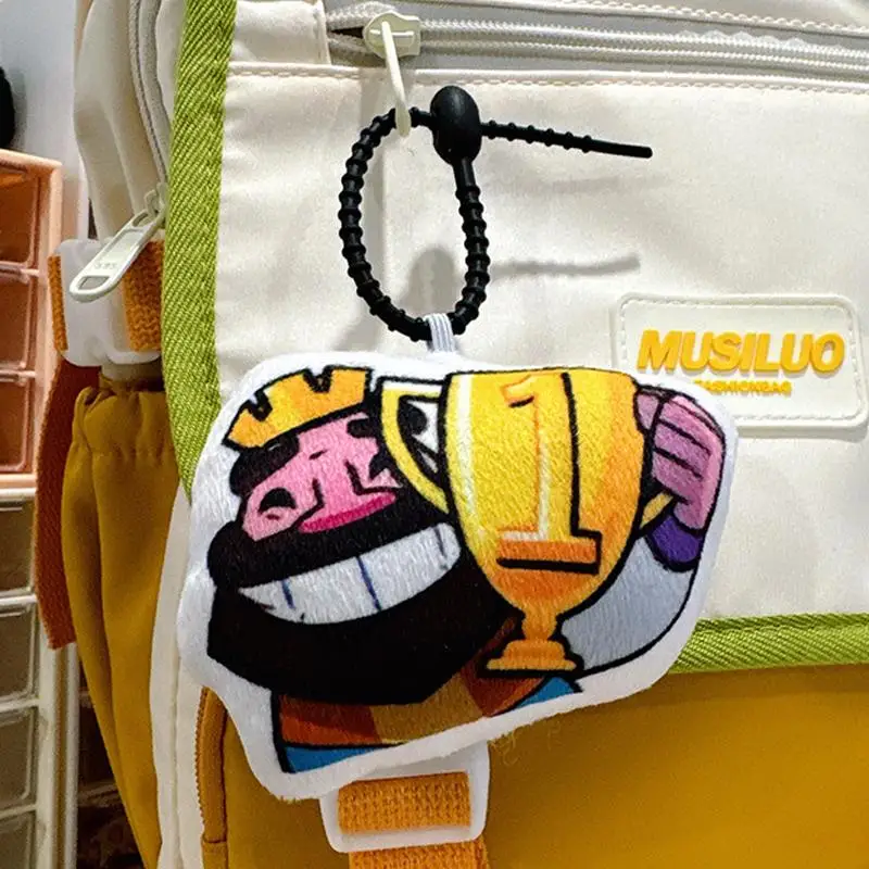 10cm Cotton Pendants Clash Royale Sounding COS King Wipe Trophy Style Voice Doll Sound Keychai Figure Adult Bag Charm Kids Gifts