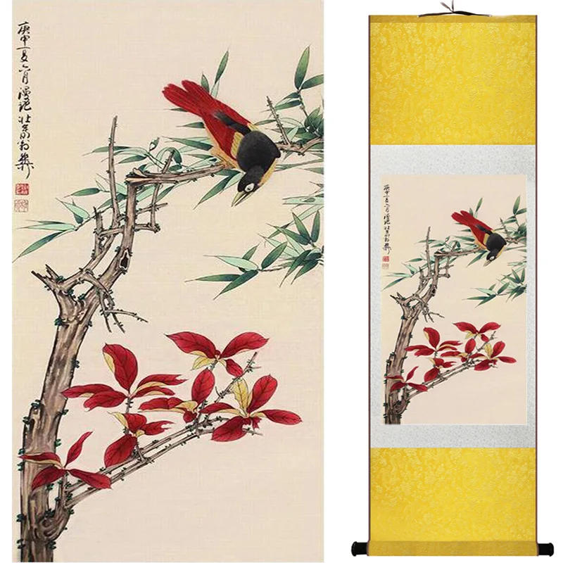 Home Office Decoration Chinese scroll painting birds  painting Chinese wash paintingPrinted painting052110