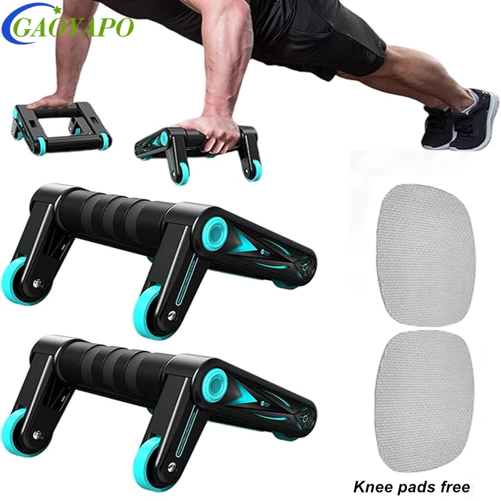 

1Set Roller Wheel Exercise Equipment Ab Roller Muscle Trainer Foldable AbdominalStrengthTraining Wheel Push Up Rack Arm Fitness