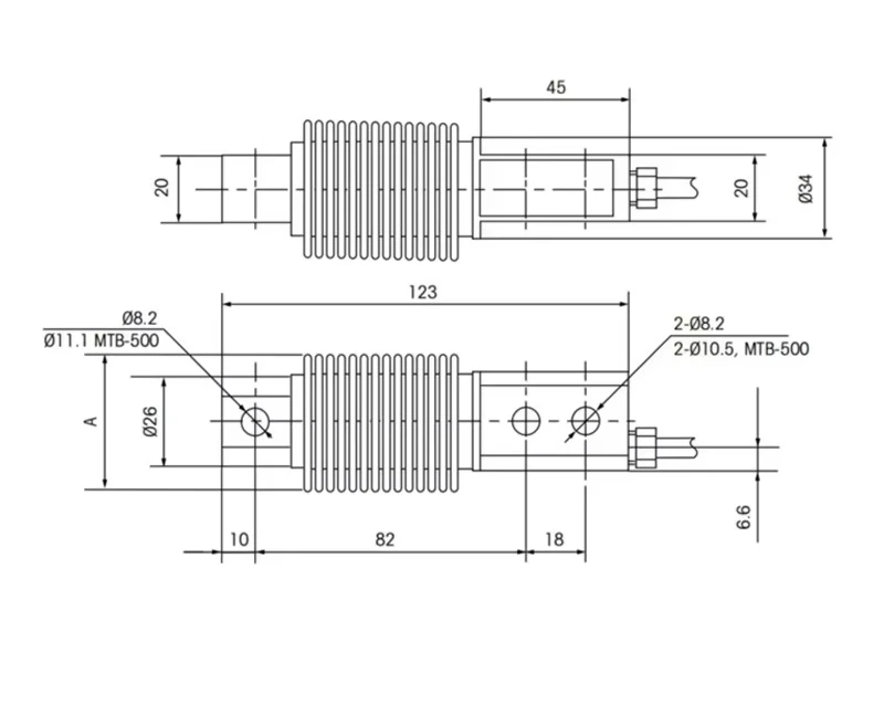 Load cell for replacement of corrugated belt scales, customizable to 10/20/50/100/300/500 kg