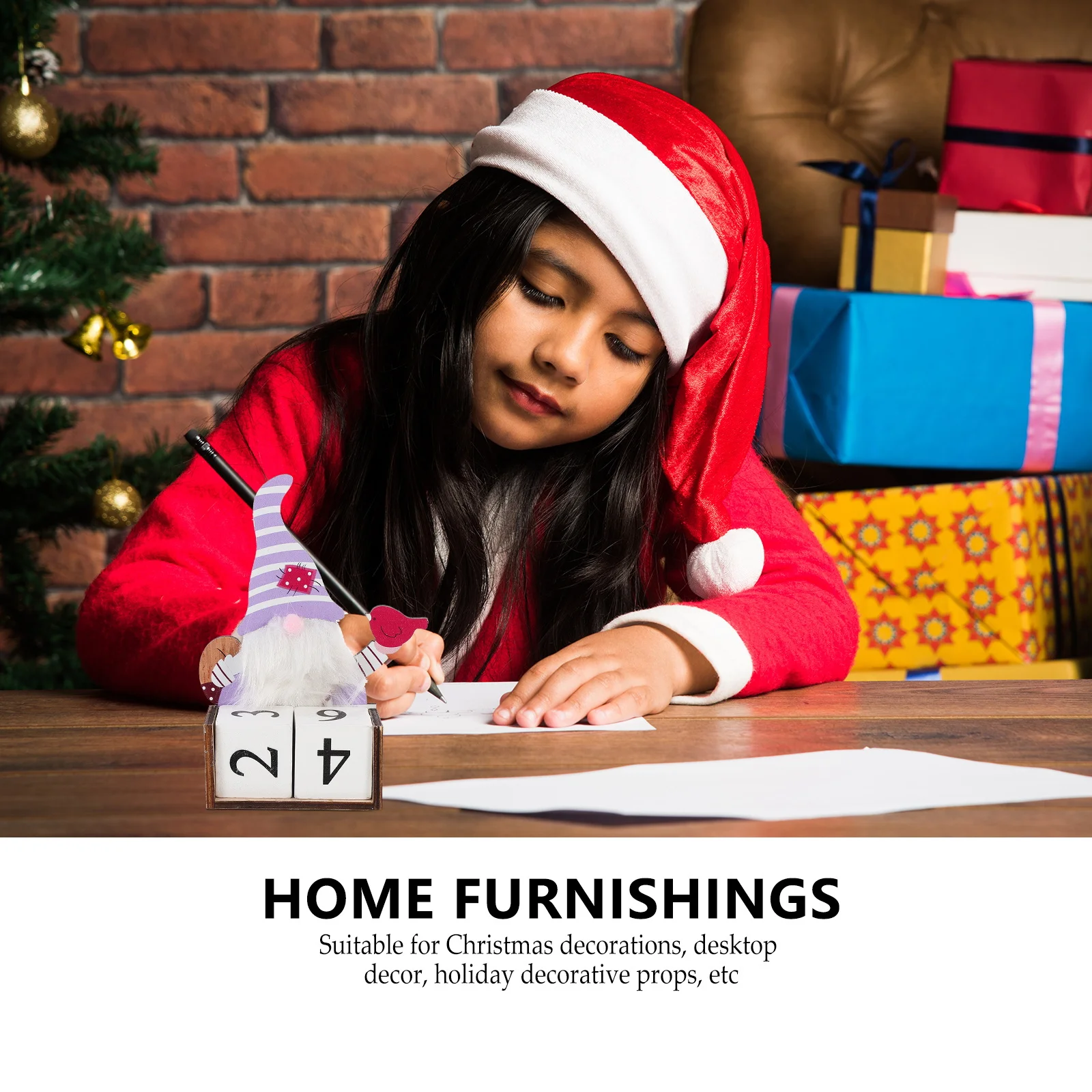 

1 шт., рождественский настольный календарь, деревянный регулируемый трекер даты для кухни, гостиной, офиса, рождественского дерева, вечный