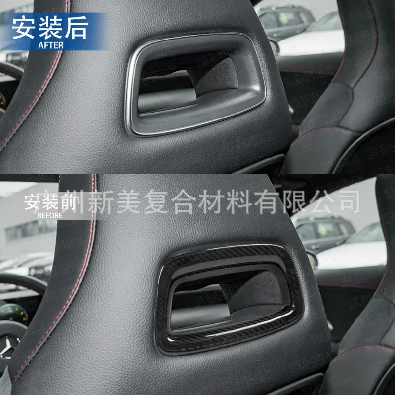 

For Mercedes-Benz CLA Real Dry Carbon Fiber 2020-2023 Interior Black Seat Hole Decoration Patch Modification Accessories