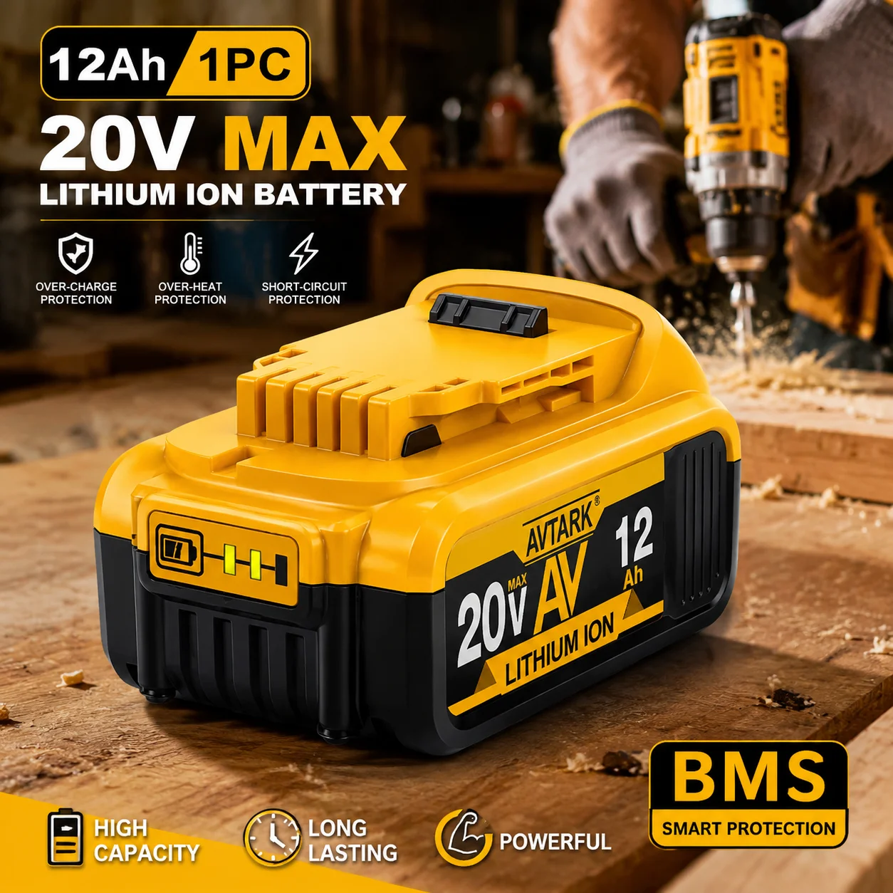 DCB200 12000mAh 20V Max Li-ion Replacement Battery For Dewalt 18Volt Cordless Electric Power Drill Tools Long Runtime