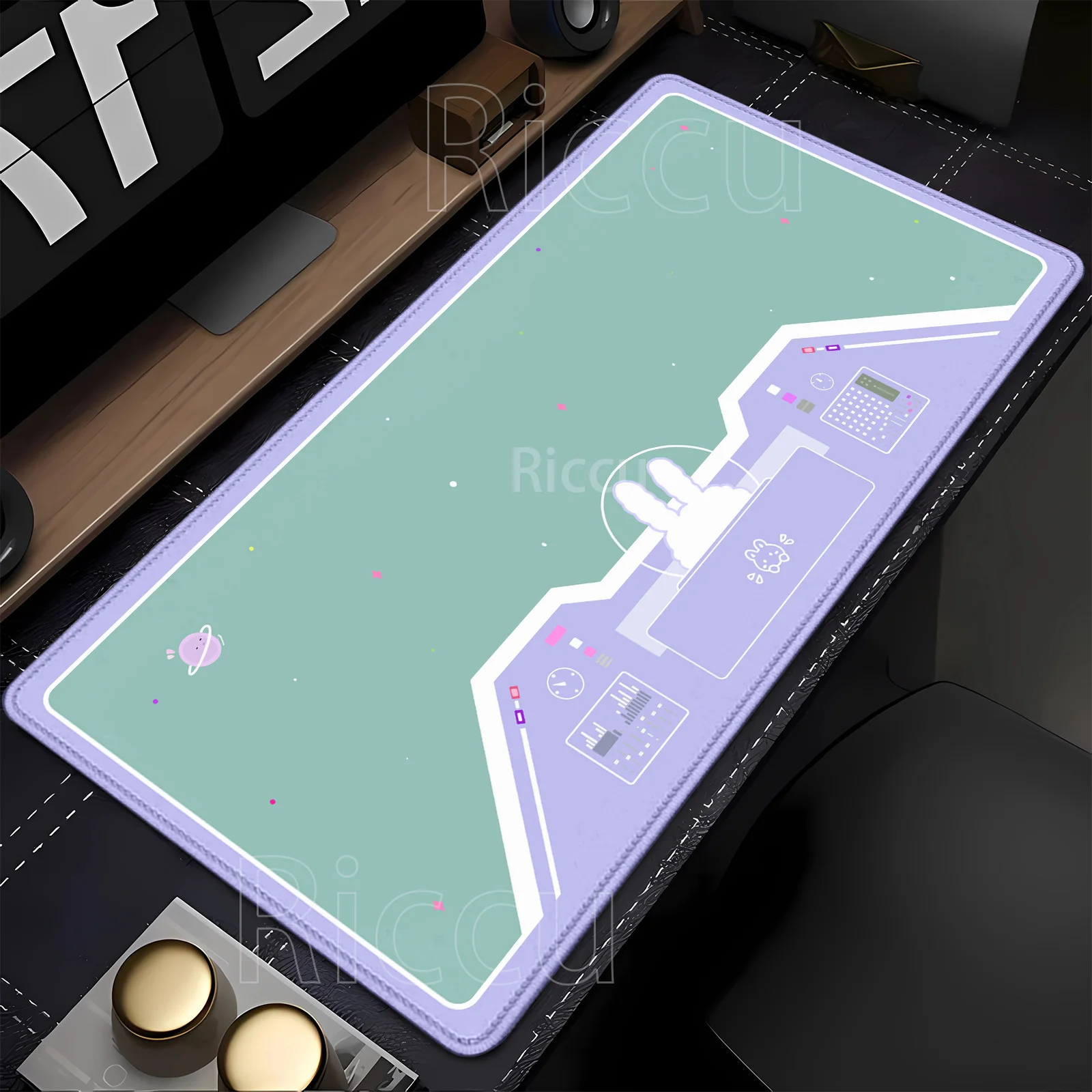 

Cute Rabbit Mouse Pad Non-slip Locking Edge PC Laptop Accessories Rubber Office Mousepad Keyboard Large Game XXL Carpet Desk Mat