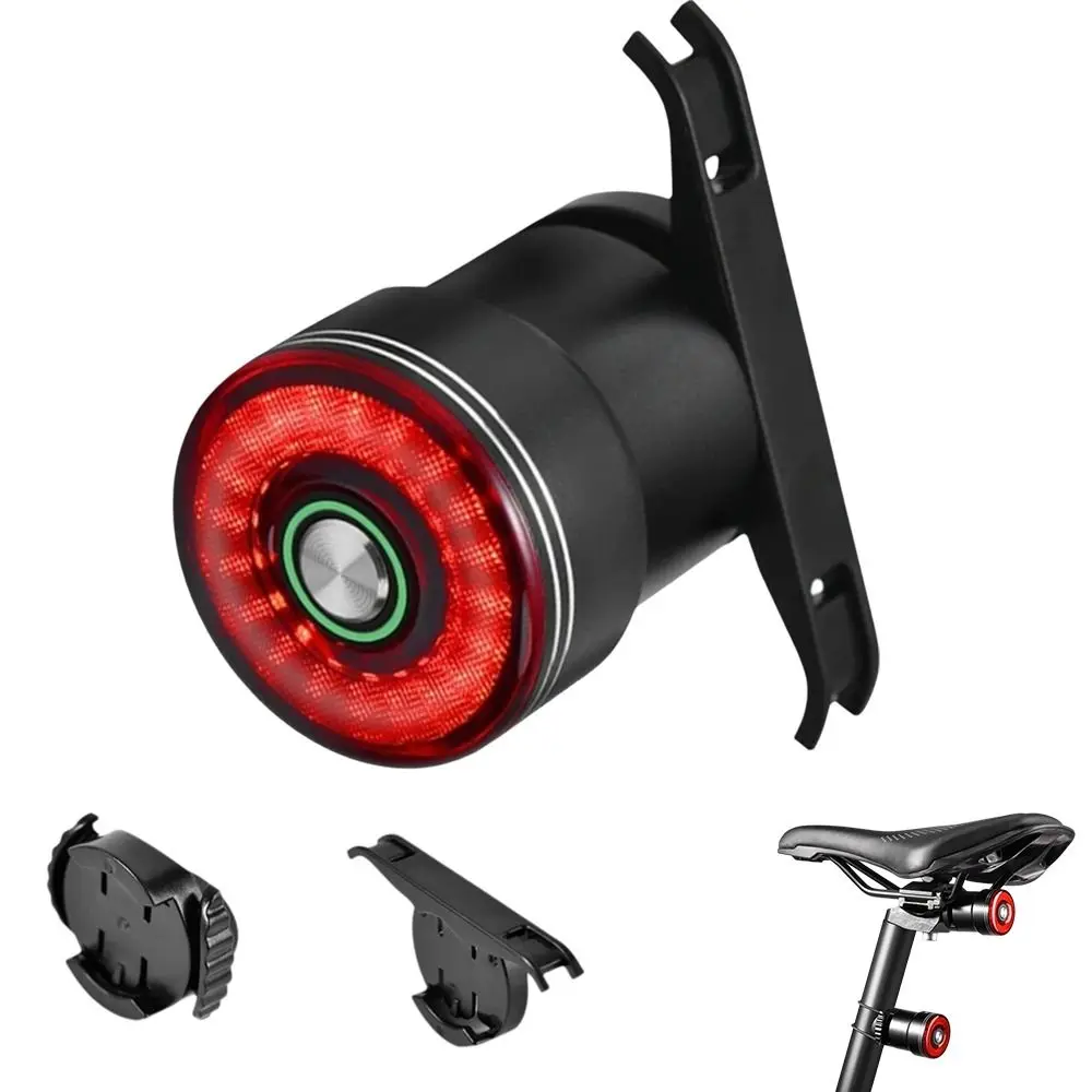 

Waterproof Bicycle Tail Light Brake Induction USB Charging Cycling Taillight Seatpost Mount Saddle Mount Brake Induction Light