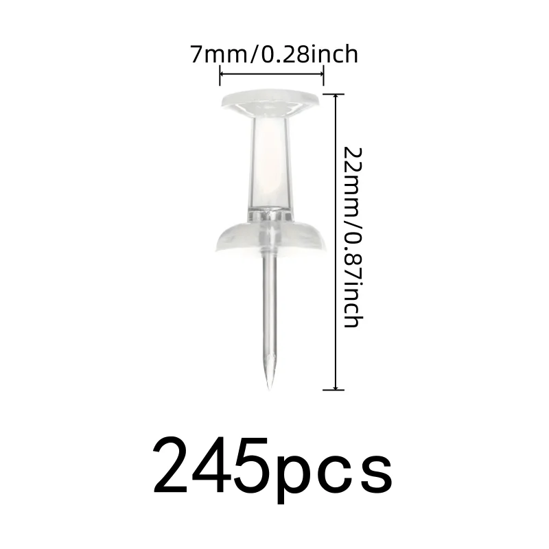 245 pcs Clear Map Pins, Non-Damage Wall Safe, suitable for DIY Wall Decoration, Easy Push Sharp Pin, Multipurpose