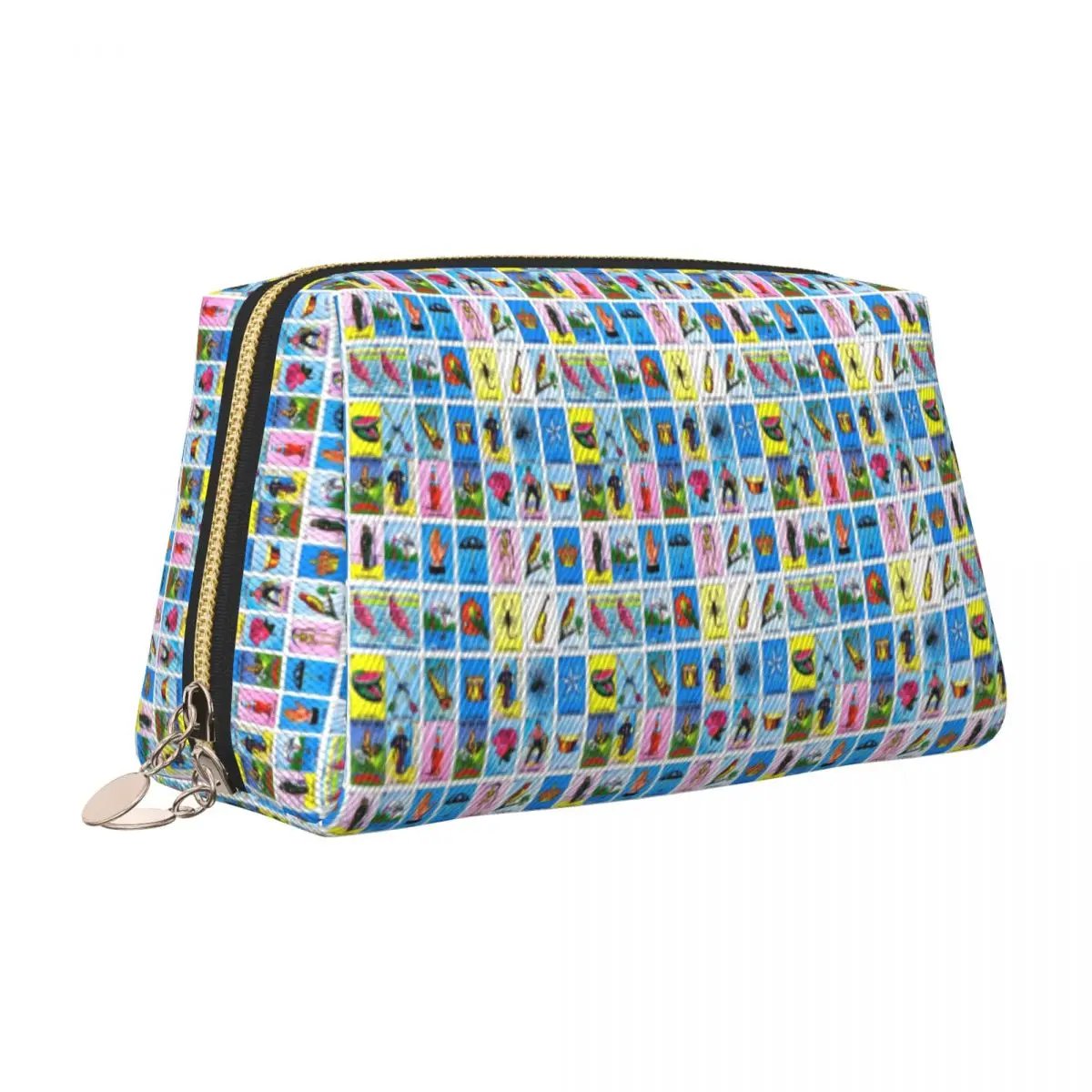 حقيبة أدوات الزينة للسفر من بطاقة لوتيريا المكسيكية البنغو اليانصيب للنساء، حقيبة مستحضرات التجميل، مجموعة أدوات تخزين مستحضرات التجميل #4