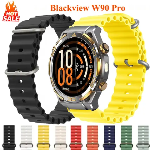 20mm 22mm Sport Ocean Strap For Blackview W90 Pro W80 Pro W70 Pro Silicone Band For Blackview W50 W50 Pro W60 X20 R60 R30 X1 Pro