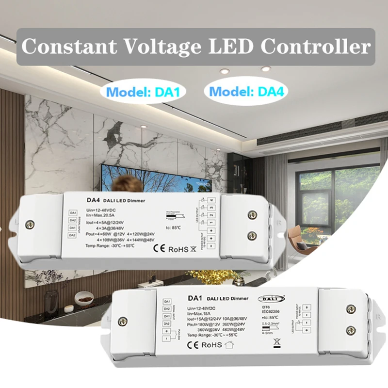 

Dali LED Dimmer 12V 24V Constant Voltage Dimmming Driver 1/4 Channel Dimmers Controller use for Single color LED Strip Light